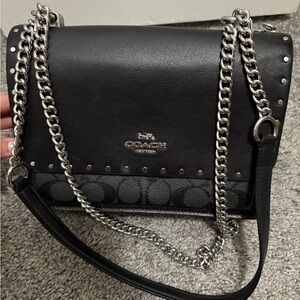 Coach Black Leather Shoulder Bag
